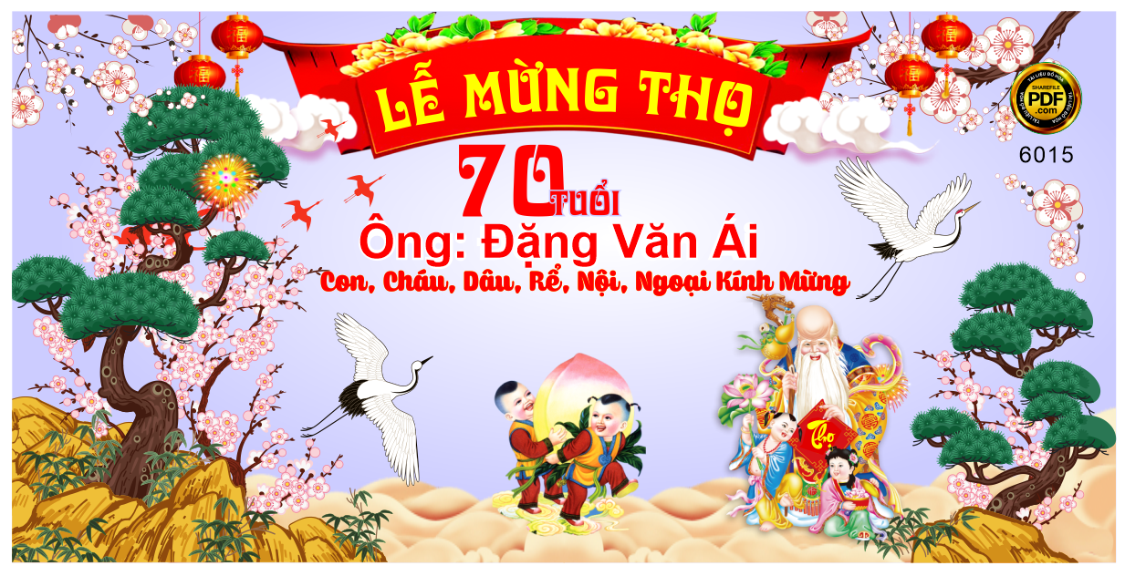 Backdrop Lễ mừng thọ năm 2023 file corel