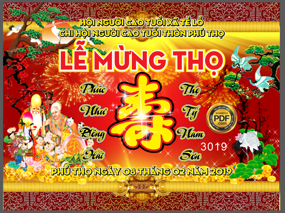 Market lễ mừng thọ hội người cao tuổi thôn Phú Thọ file corel