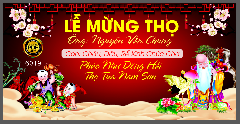 Backdrop Lễ mừng thọ năm 2023 #5 file corel
