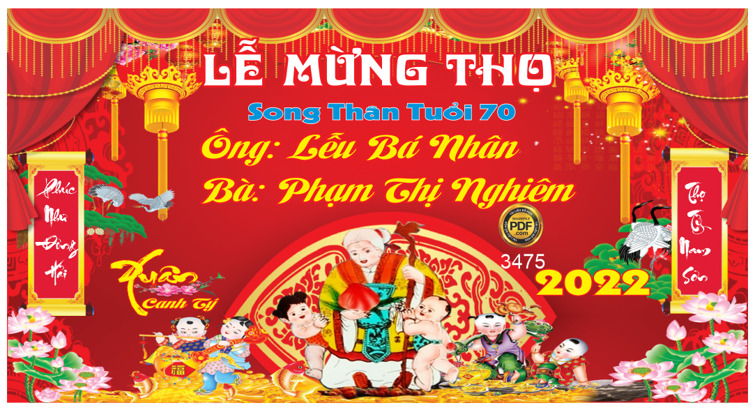 Phông Lễ mừng thọ song thân tuổi 70 file corel