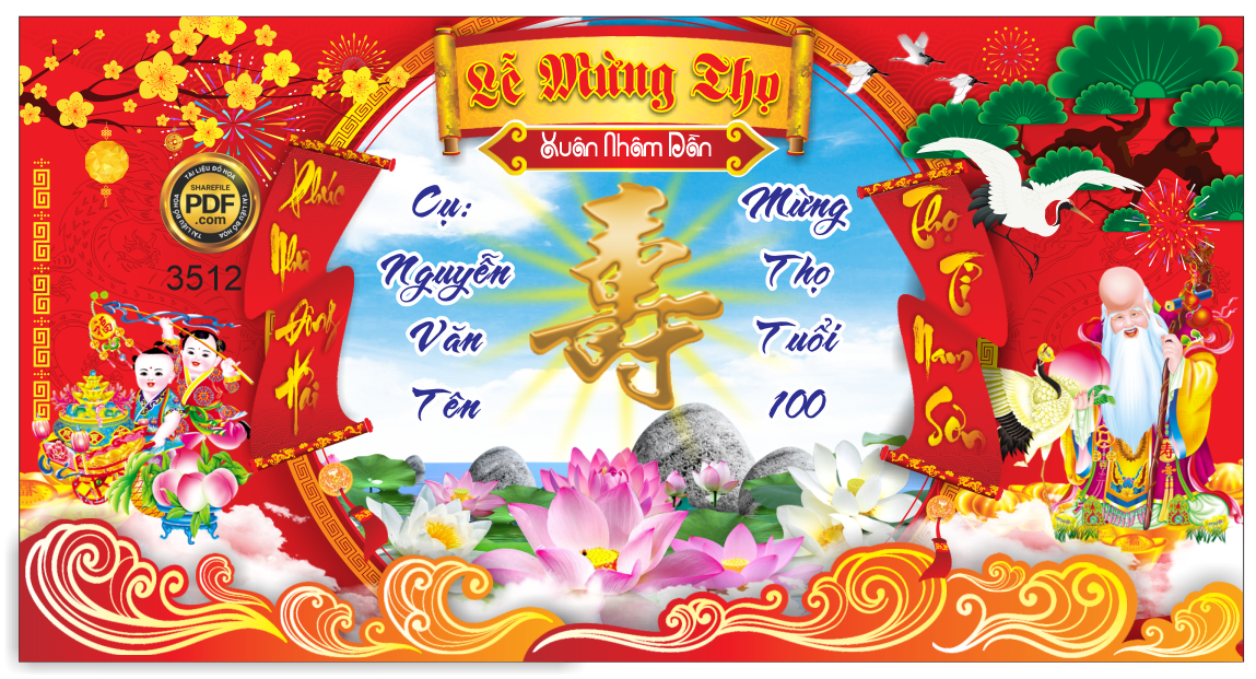 Market lễ mừng thọ cụ Nguyễn Văn Tên file Corel