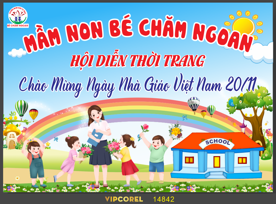 Vector Hội diễn thời trang – mầm non bé chăm ngoan