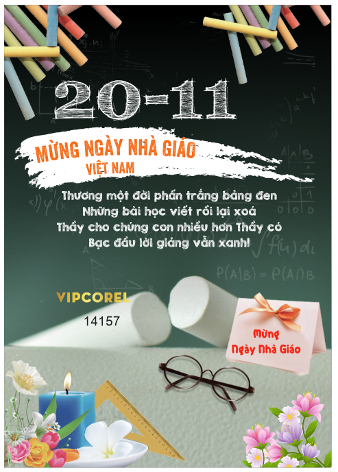 Poster mừng ngày nhà giáo Việt Nam 20-11 file corel