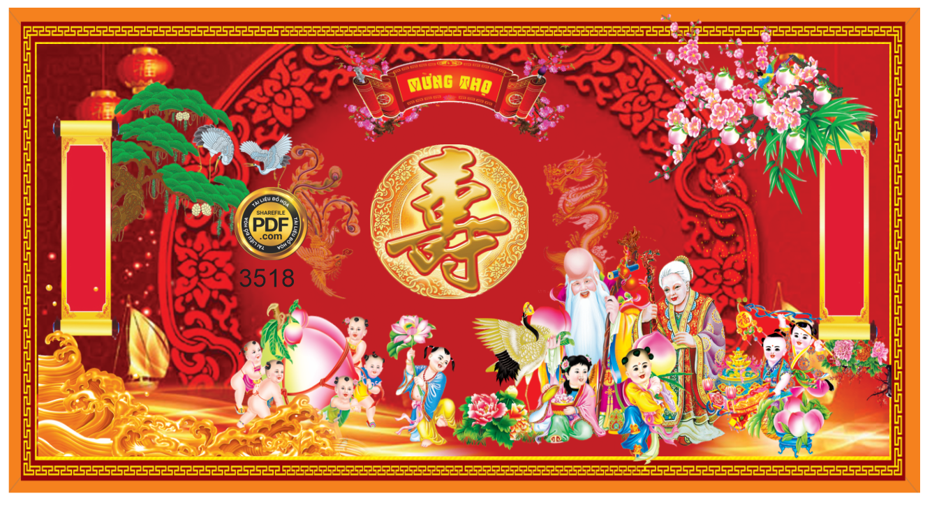 Market mẫu mừng thọ đẹp #7 file Corel