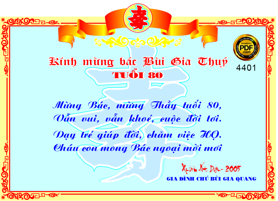 Market kính mừng bác Bùi Gia Thúy tuổi 80 file corel