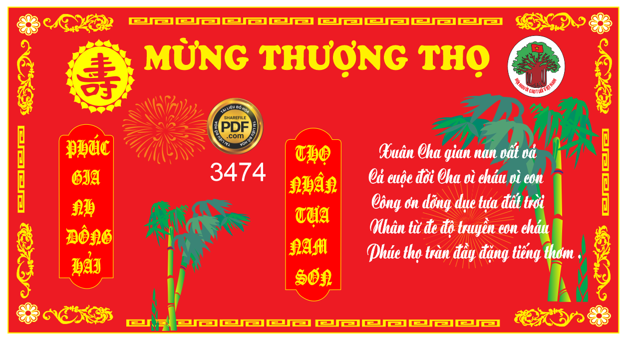 Market mừng thượng thọ nền đỏ file Corel