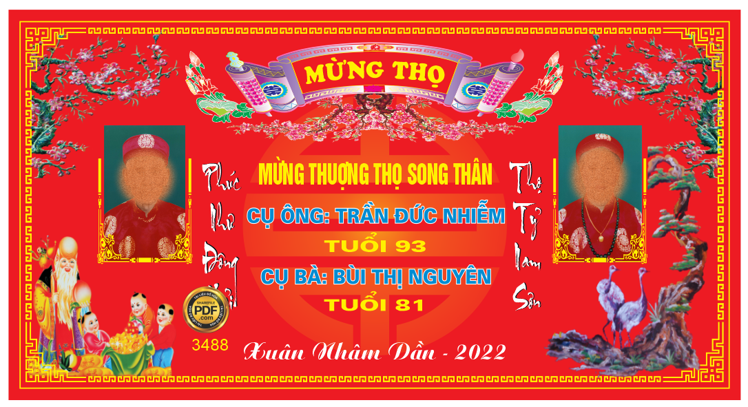 Market mừng thượng thọ song thân cụ ông cụ bà file Corel