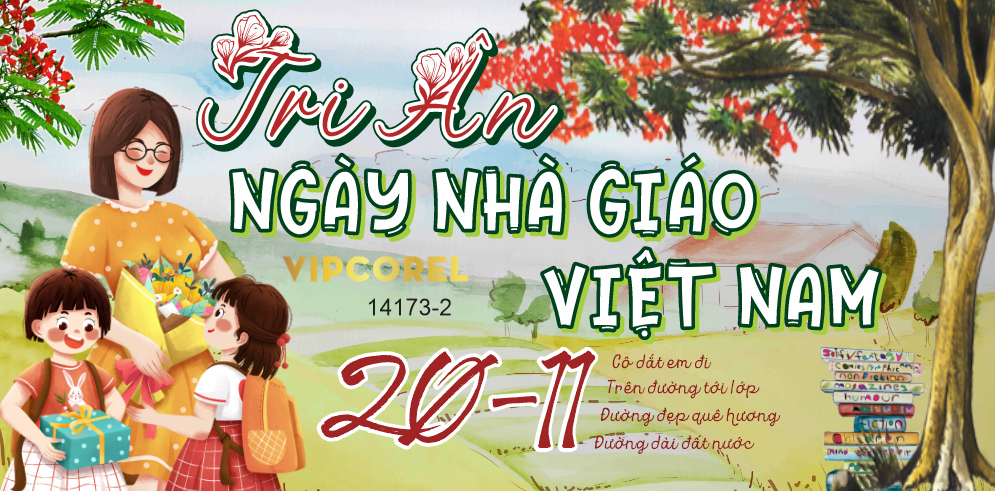 Phông nền ngày nhà giáo Việt Nam 20-11 file corel