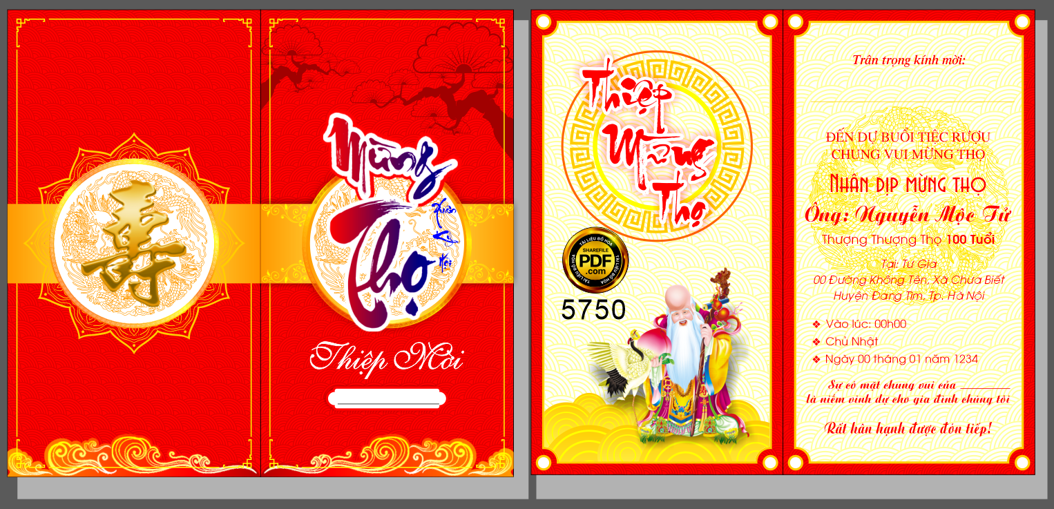 Market Thiệp mời mừng thọ Nguyễn Mộc Tử file corel
