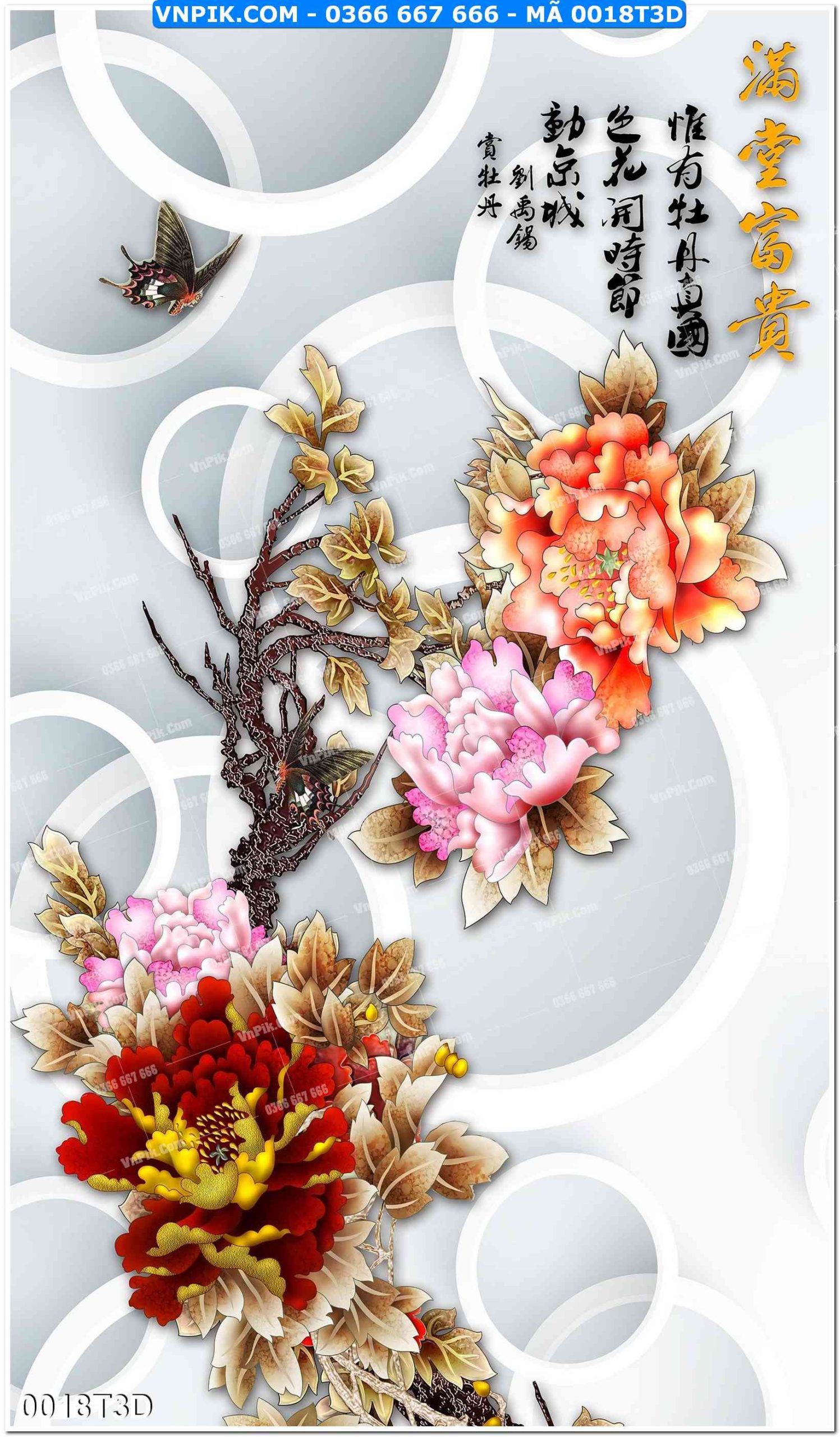 Trah Treo Tường – Tranh 3D Hiện Đại 0018T3D