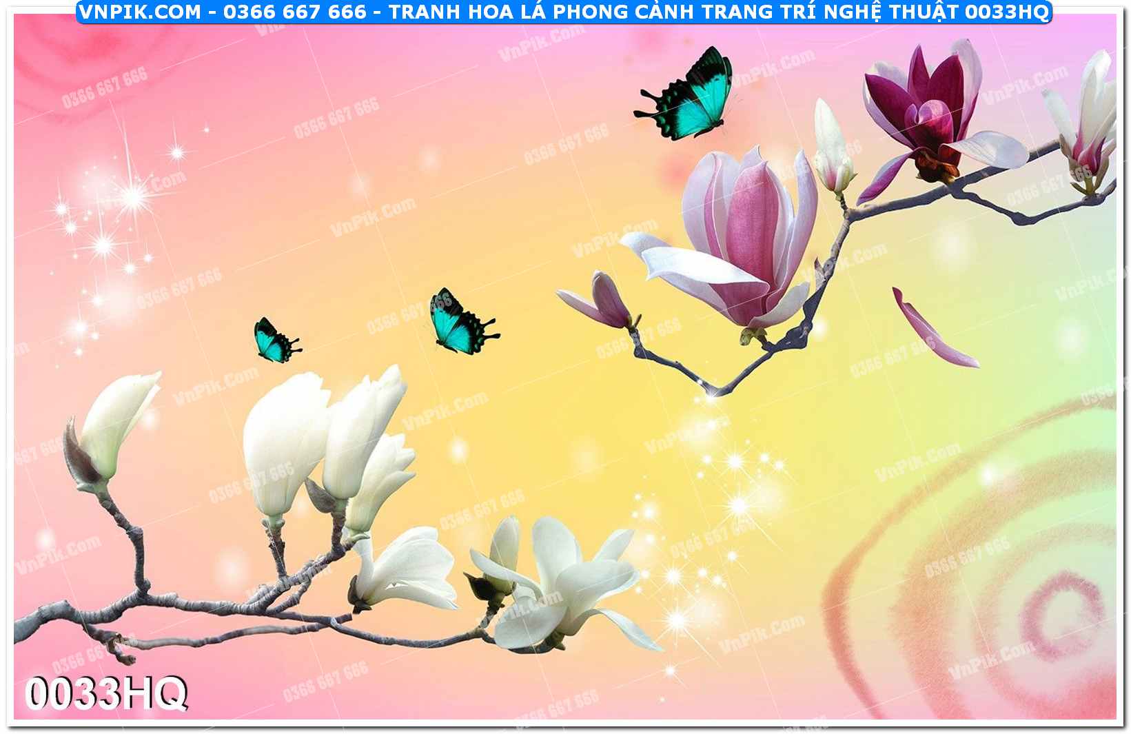 Tranh hoa lá phong cảnh trang trí nghệ thuật 0033HQ