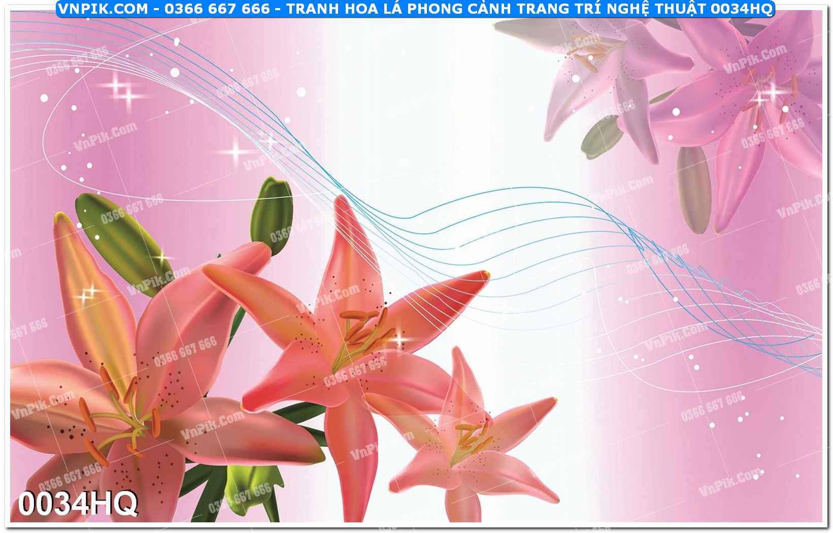 Tranh hoa lá phong cảnh trang trí nghệ thuật 0034HQ