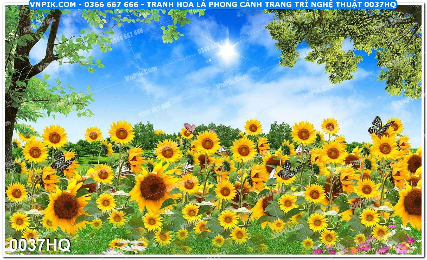 Tranh hoa lá phong cảnh trang trí nghệ thuật 0037HQ