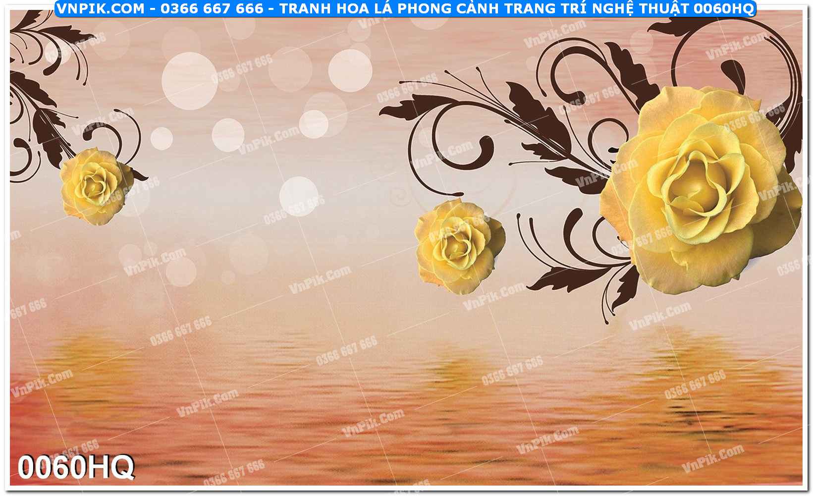 Tranh hoa lá phong cảnh trang trí nghệ thuật 0060HQ