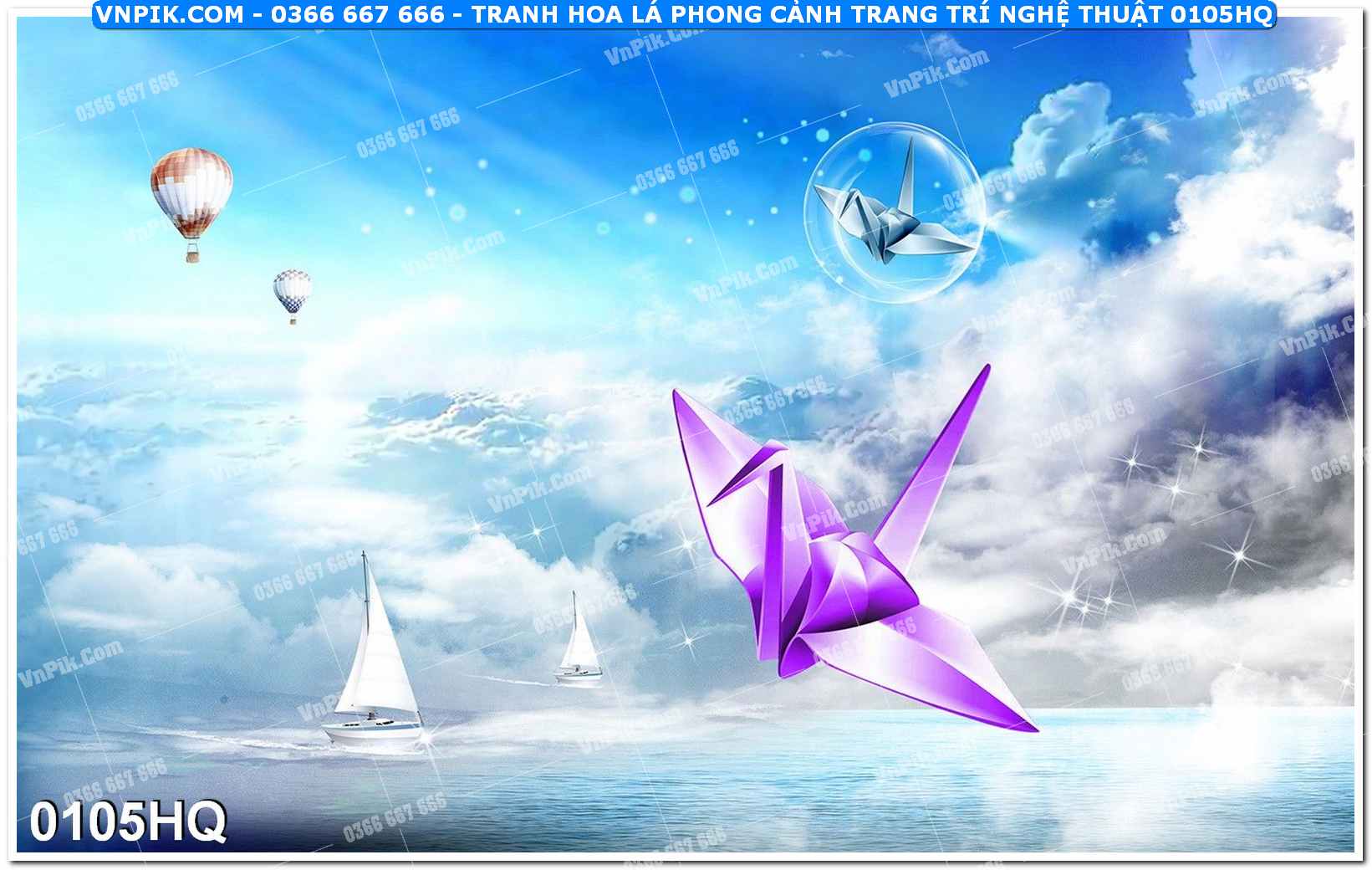 Tranh hoa lá phong cảnh trang trí nghệ thuật 0105HQ