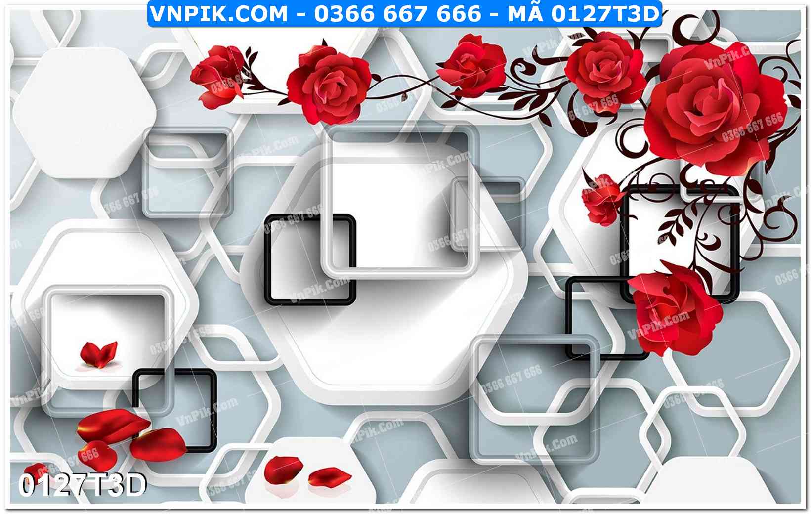 Trah Treo Tường – Tranh 3D Hiện Đại 0127T3D