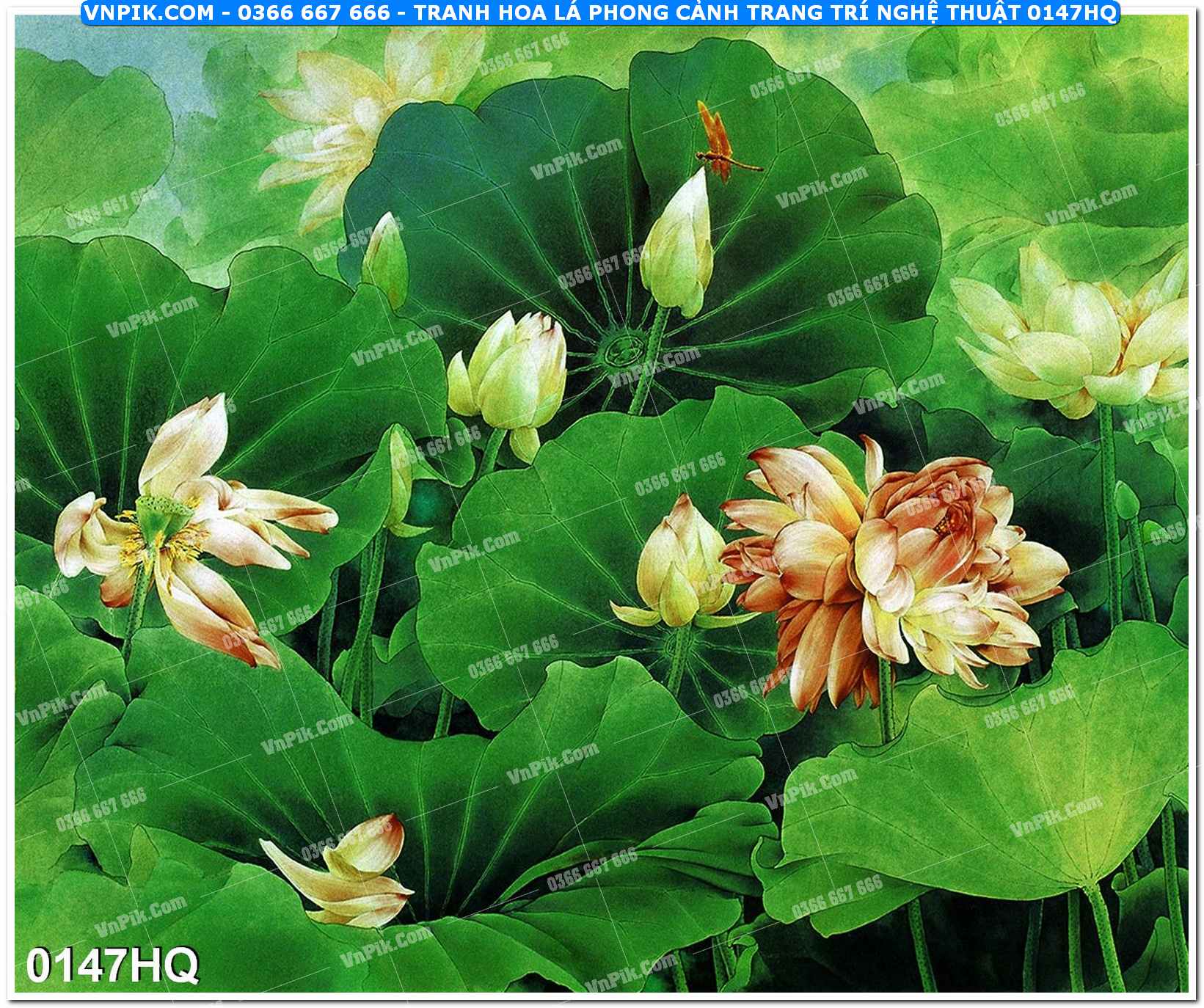 Tranh hoa lá phong cảnh trang trí nghệ thuật 0147HQ
