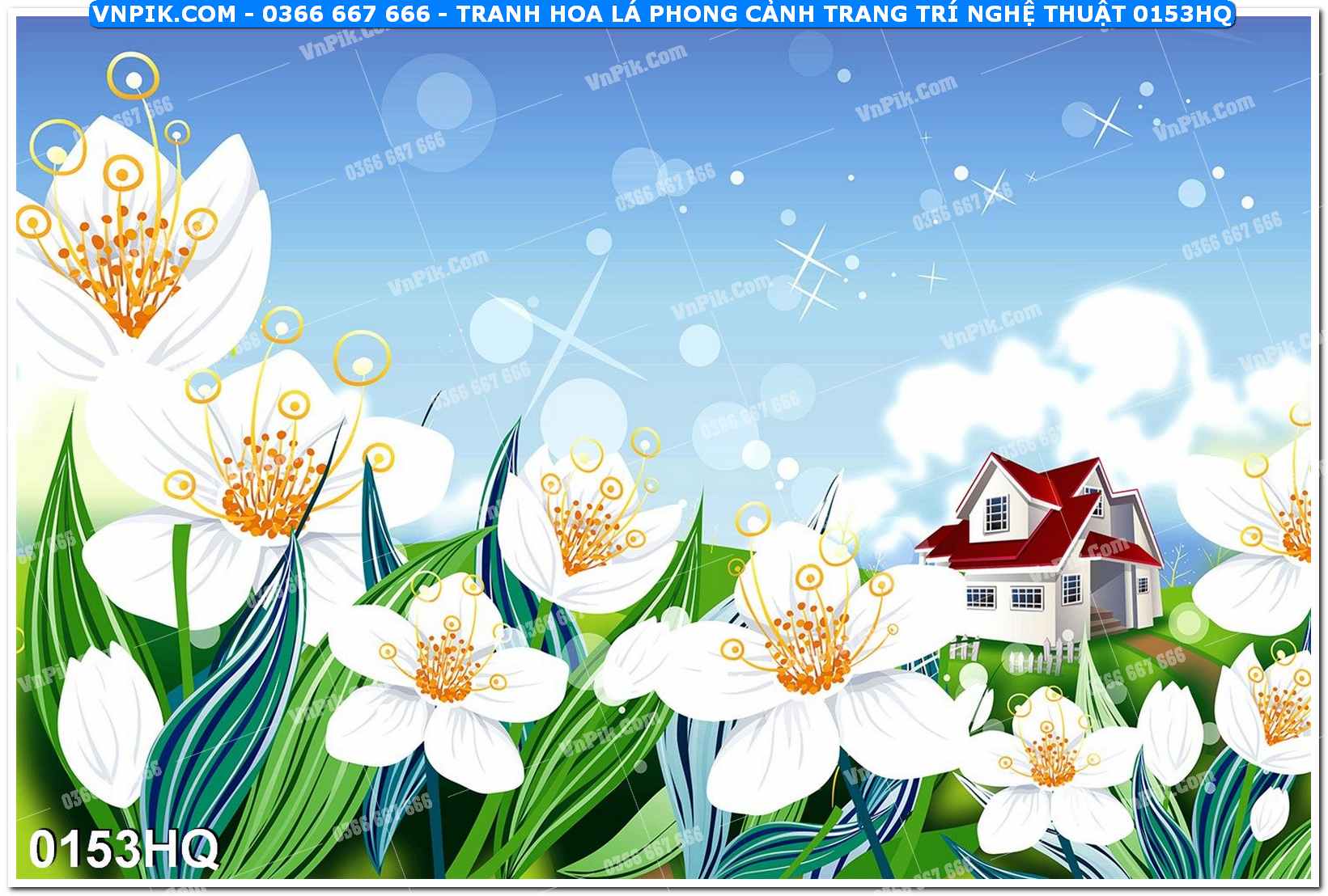 Tranh hoa lá phong cảnh trang trí nghệ thuật 0153HQ