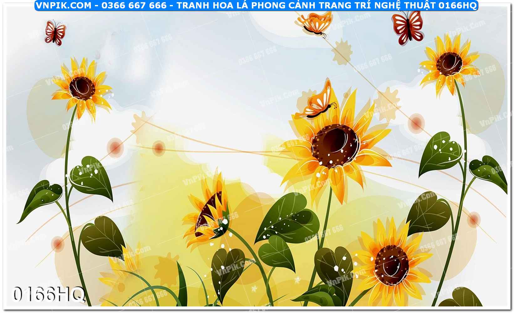 Tranh hoa lá phong cảnh trang trí nghệ thuật 0166HQ