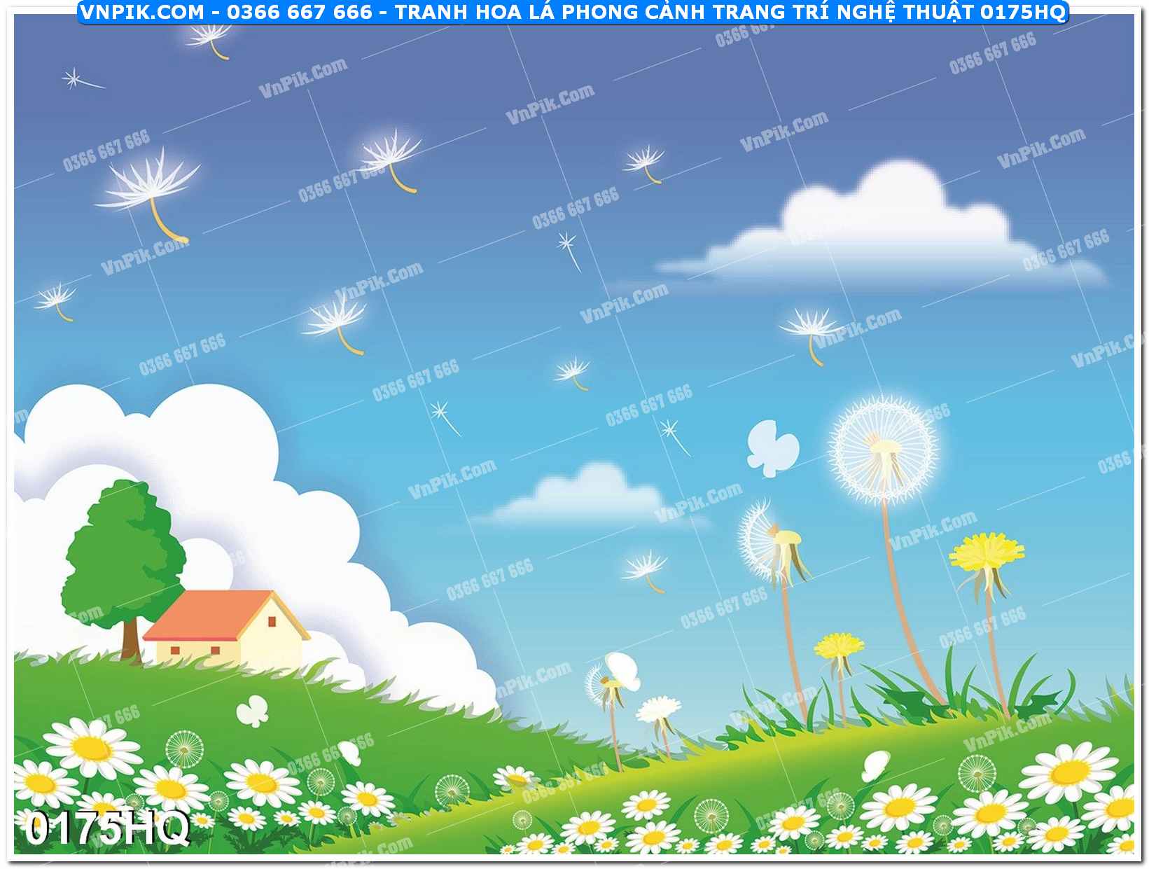 Tranh hoa lá phong cảnh trang trí nghệ thuật 0175HQ