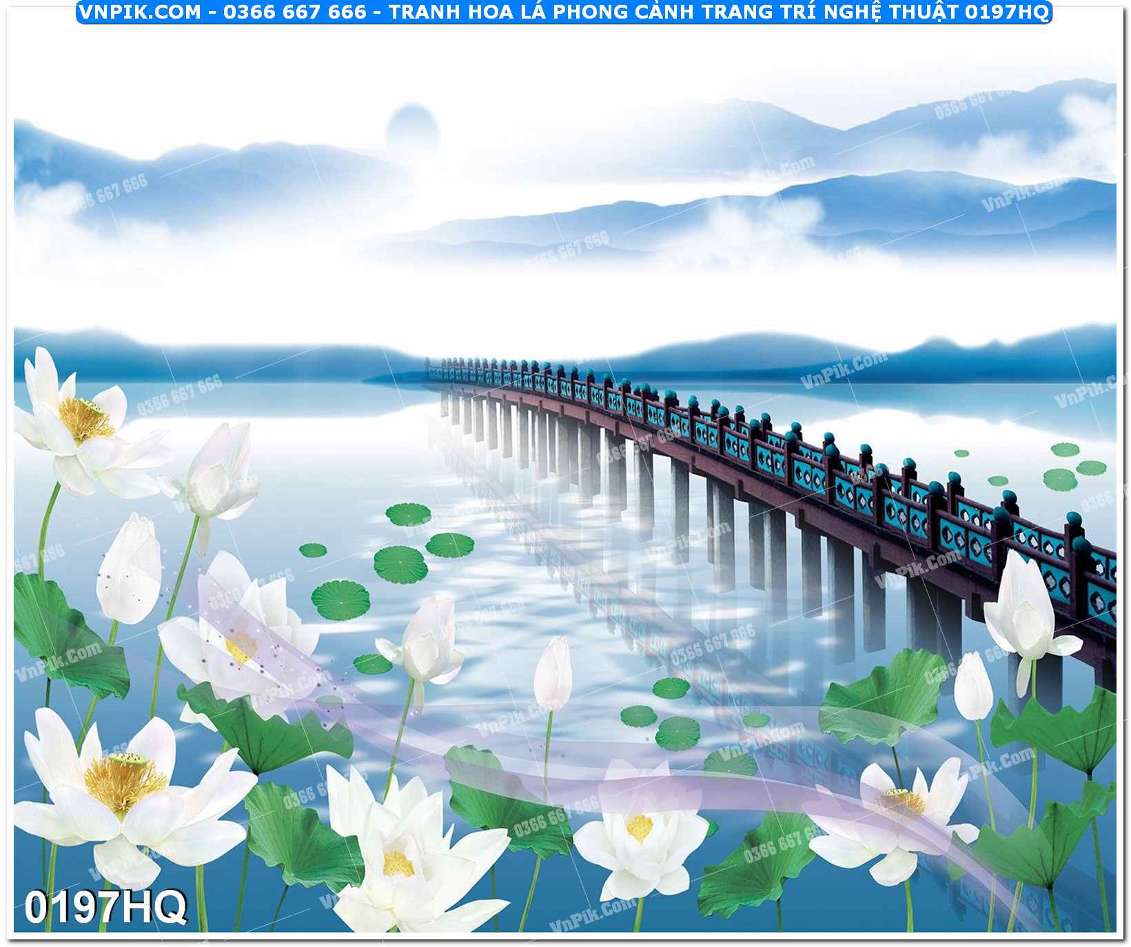 Tranh hoa lá phong cảnh trang trí nghệ thuật 0197HQ