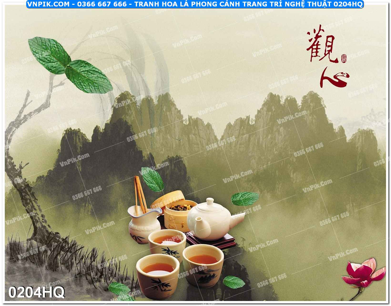 Tranh hoa lá phong cảnh trang trí nghệ thuật 0204HQ