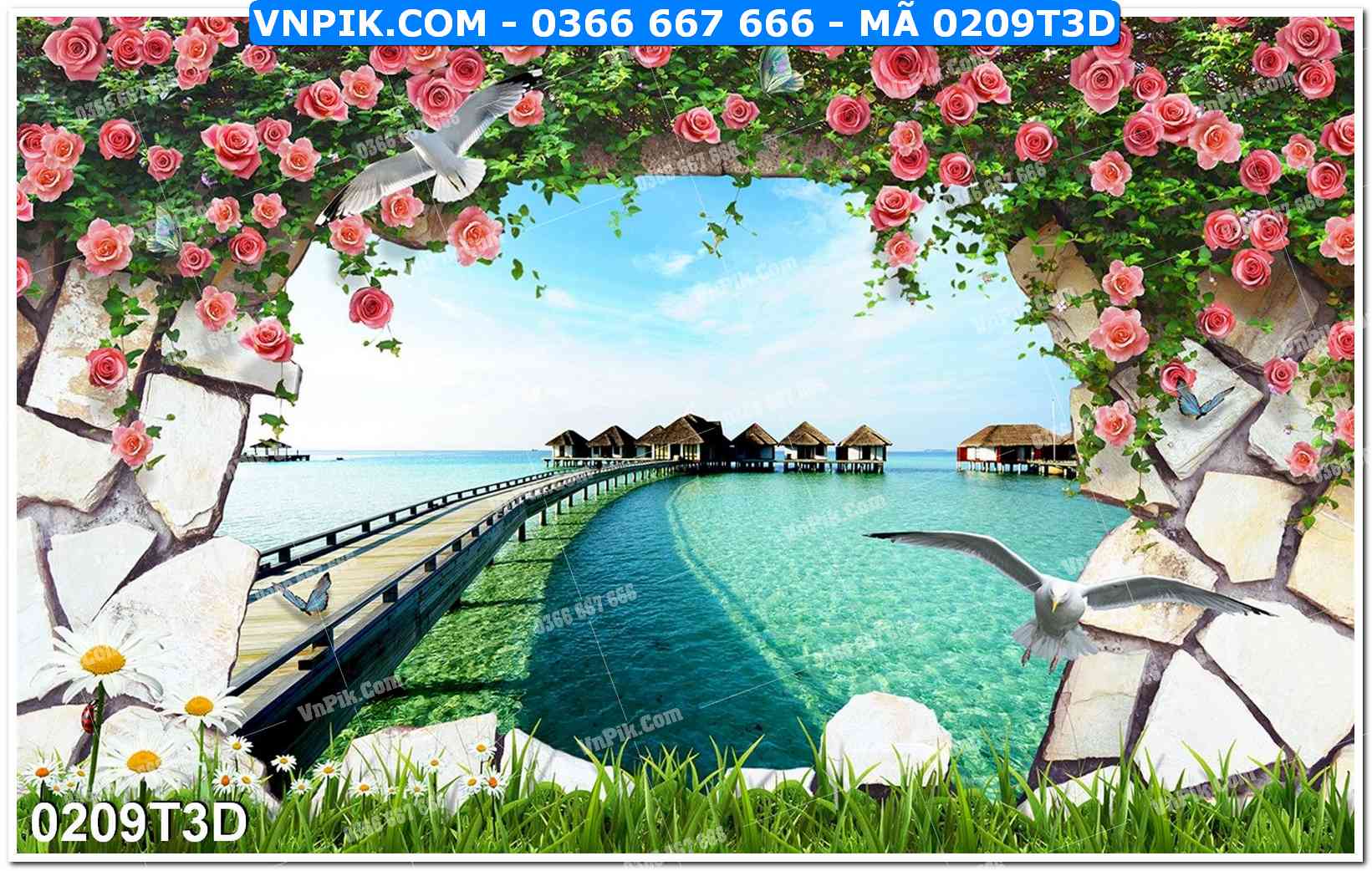 Trah Treo Tường – Tranh 3D Hiện Đại 0209T3D
