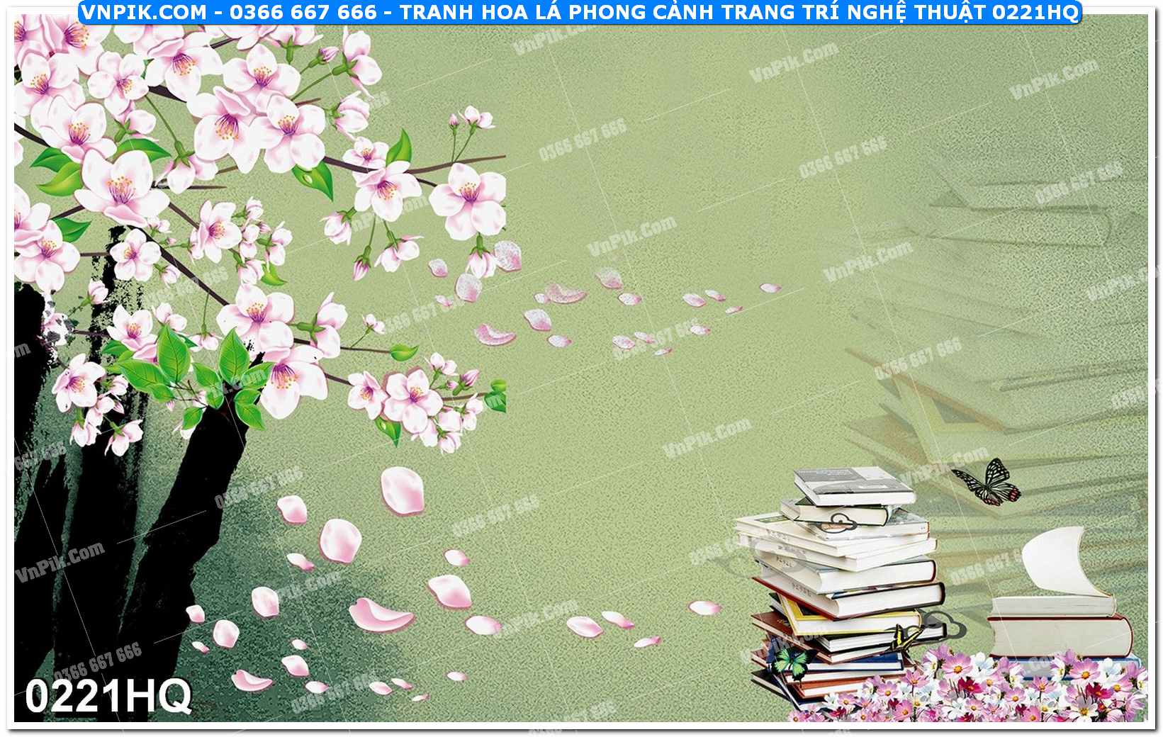 Tranh hoa lá phong cảnh trang trí nghệ thuật 0221HQ