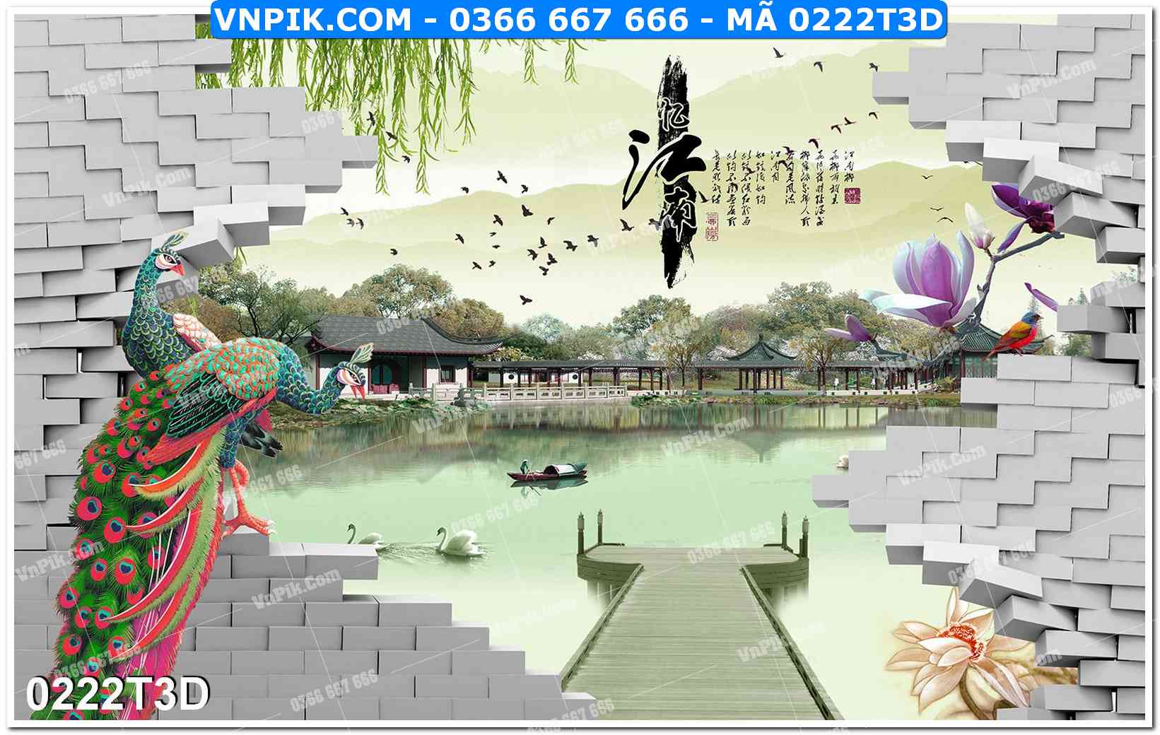 Trah Treo Tường – Tranh 3D Hiện Đại 0222T3D