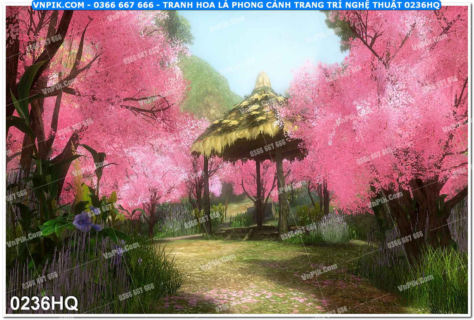 Tranh hoa lá phong cảnh trang trí nghệ thuật 0236HQ