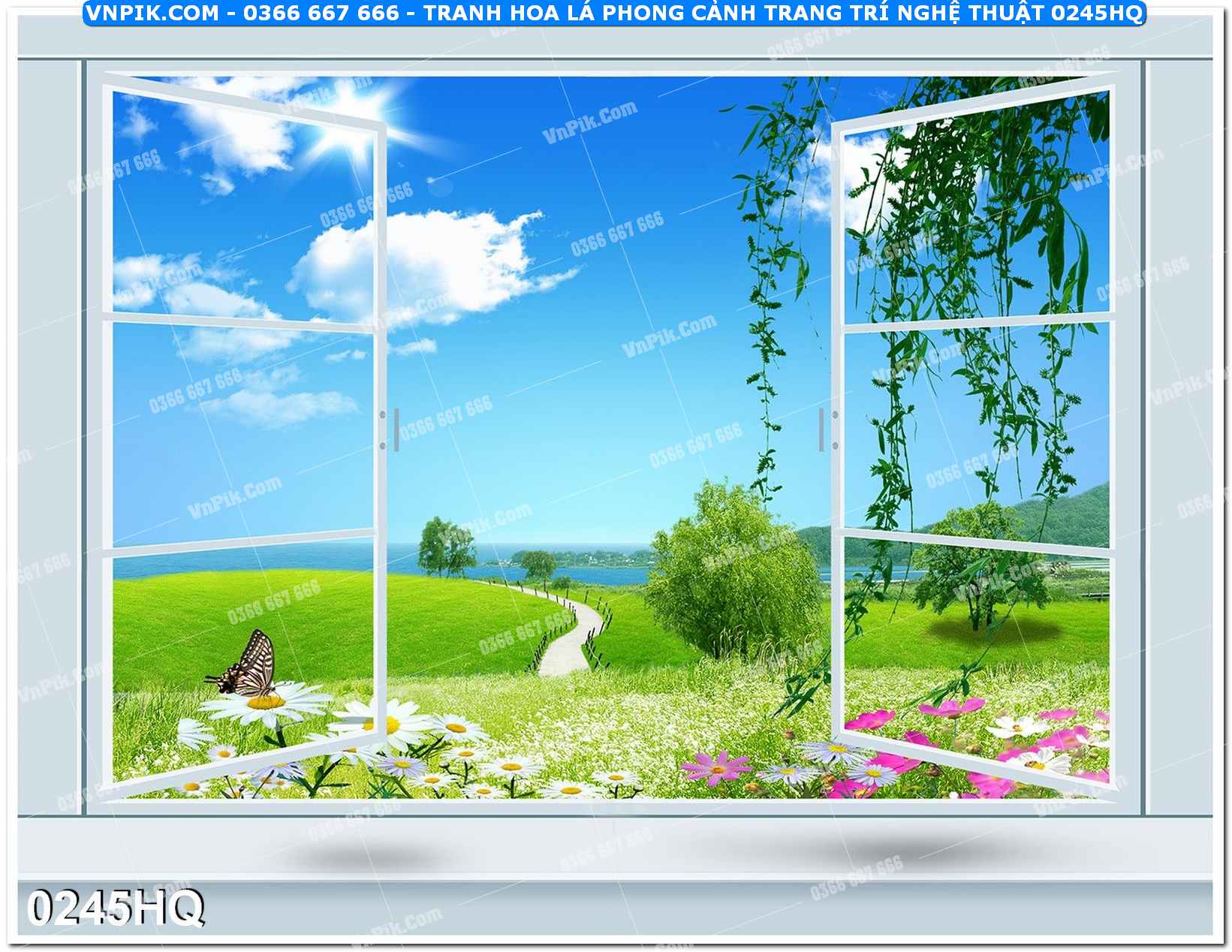Tranh hoa lá phong cảnh trang trí nghệ thuật 0245HQ