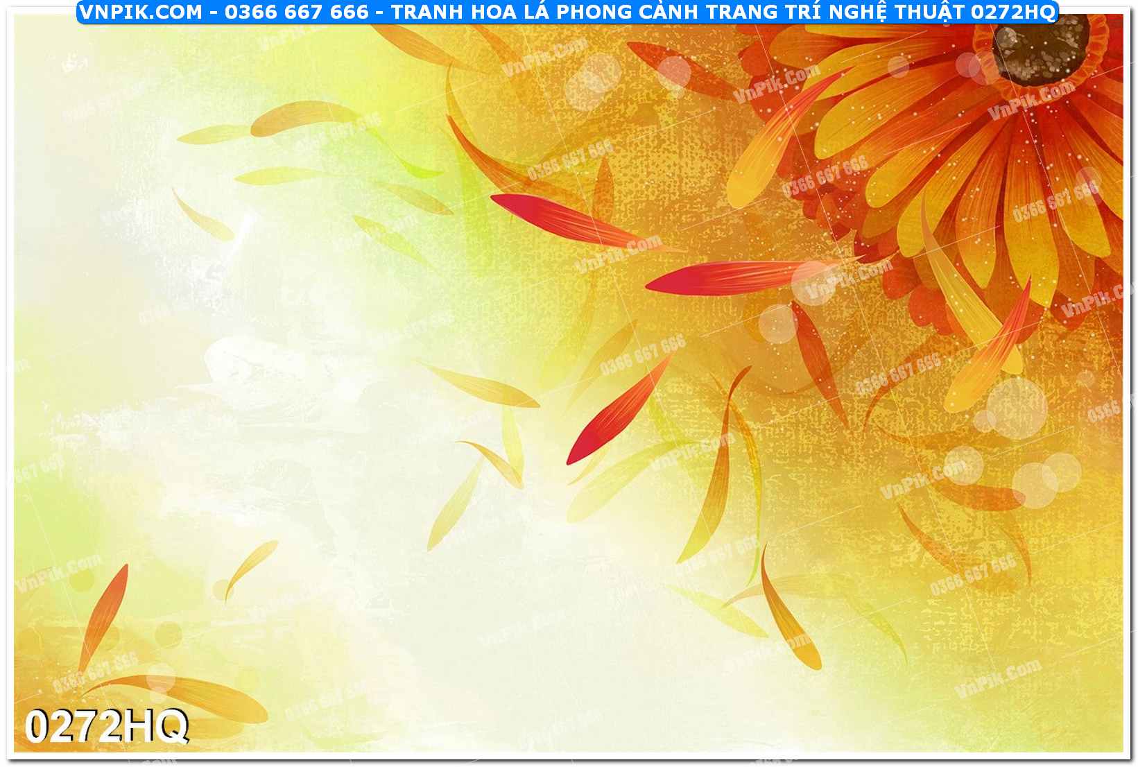 Tranh hoa lá phong cảnh trang trí nghệ thuật 0272HQ