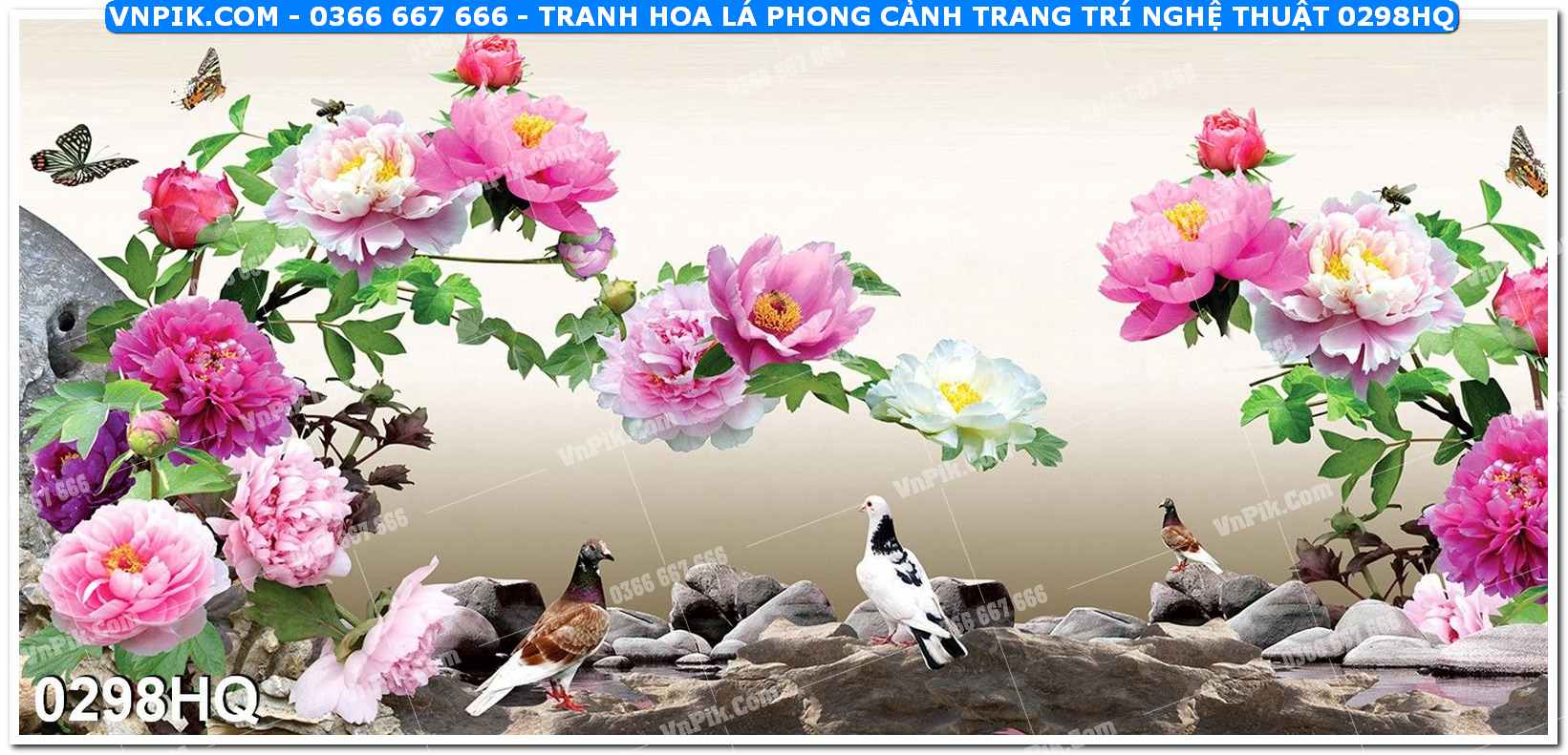 Tranh hoa lá phong cảnh trang trí nghệ thuật 0298HQ