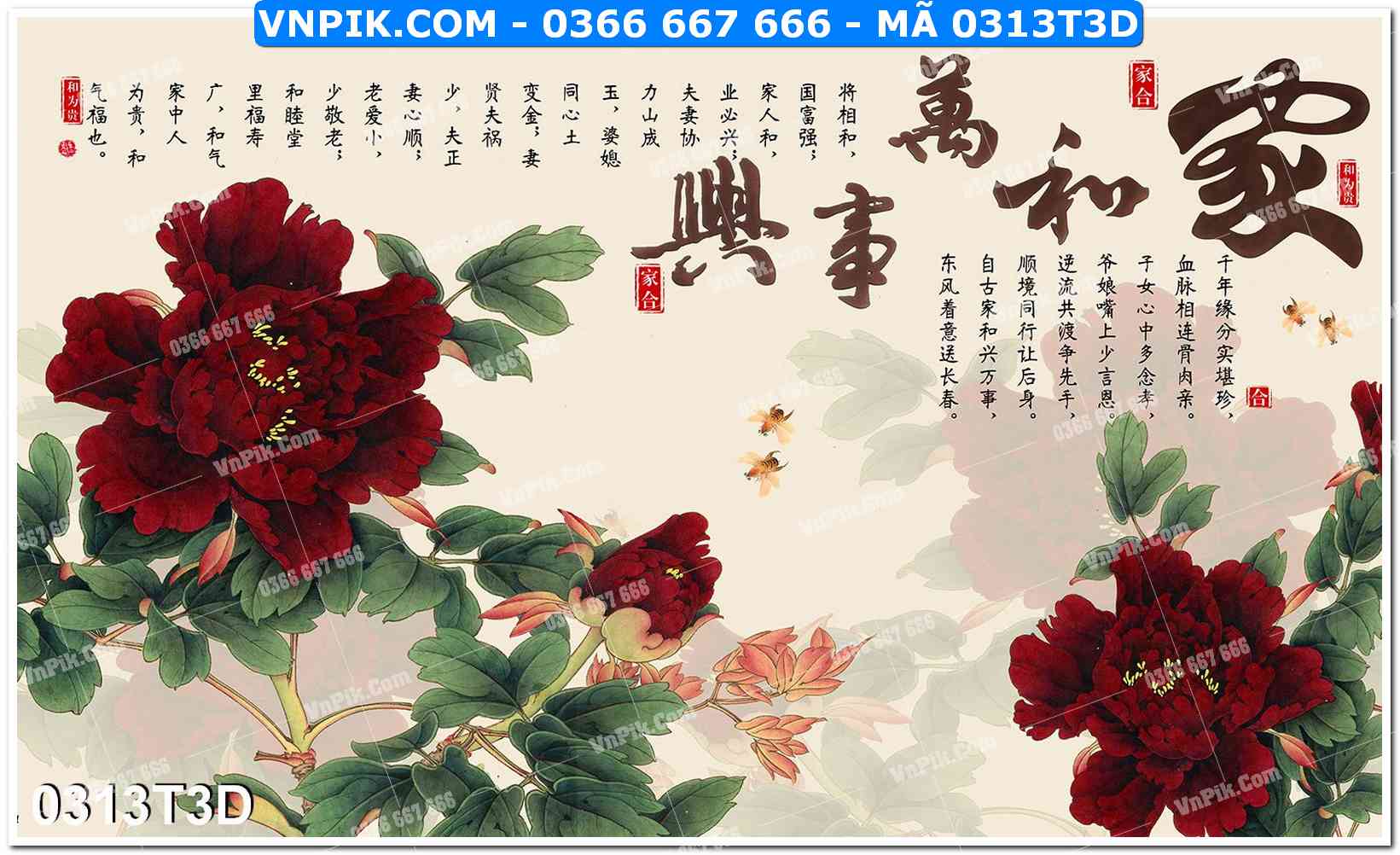 Trah Treo Tường – Tranh 3D Hiện Đại 0313T3D