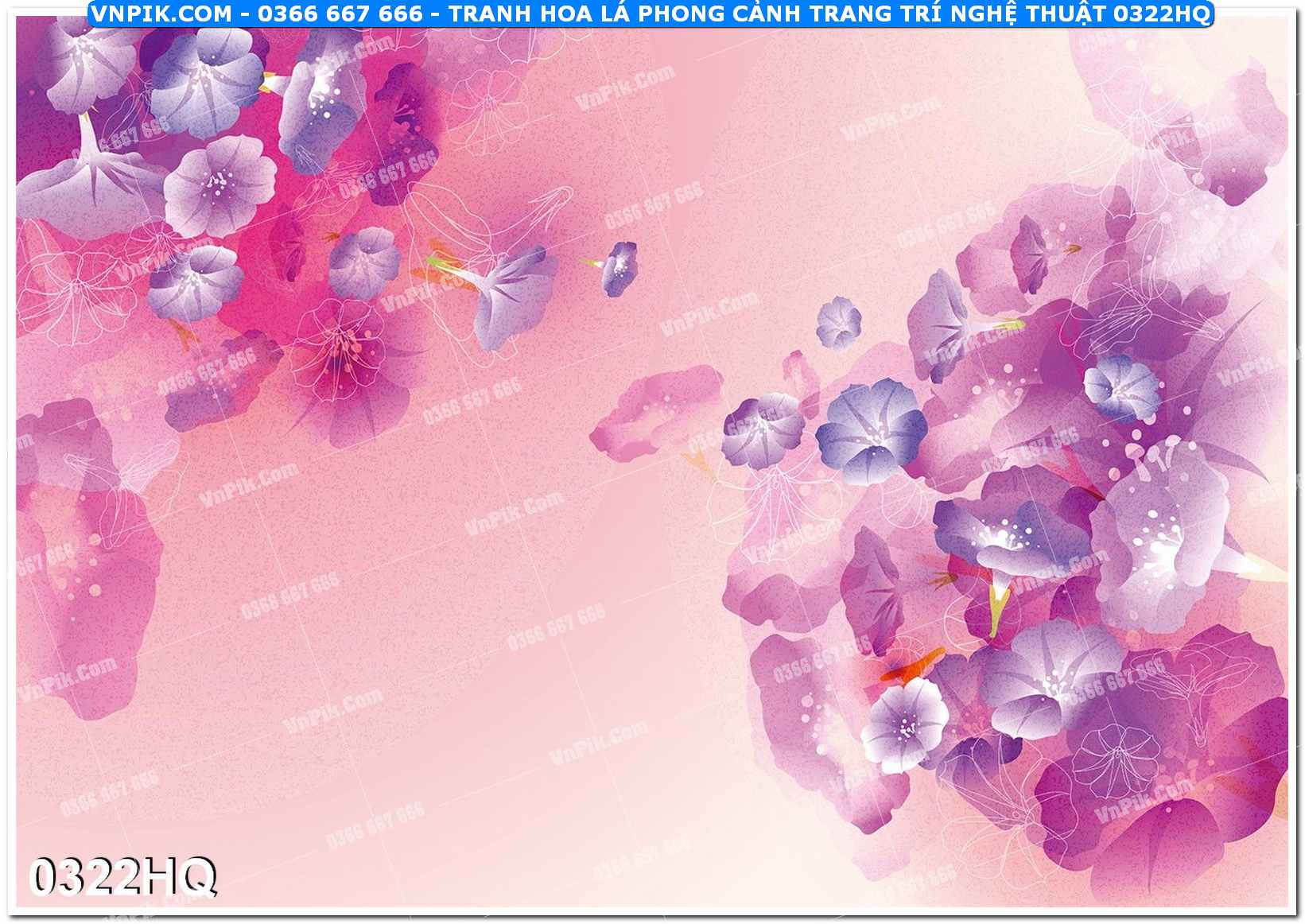 Tranh hoa lá phong cảnh trang trí nghệ thuật 0322HQ