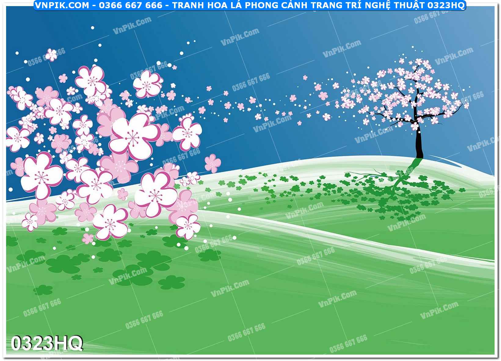 Tranh hoa lá phong cảnh trang trí nghệ thuật 0323HQ