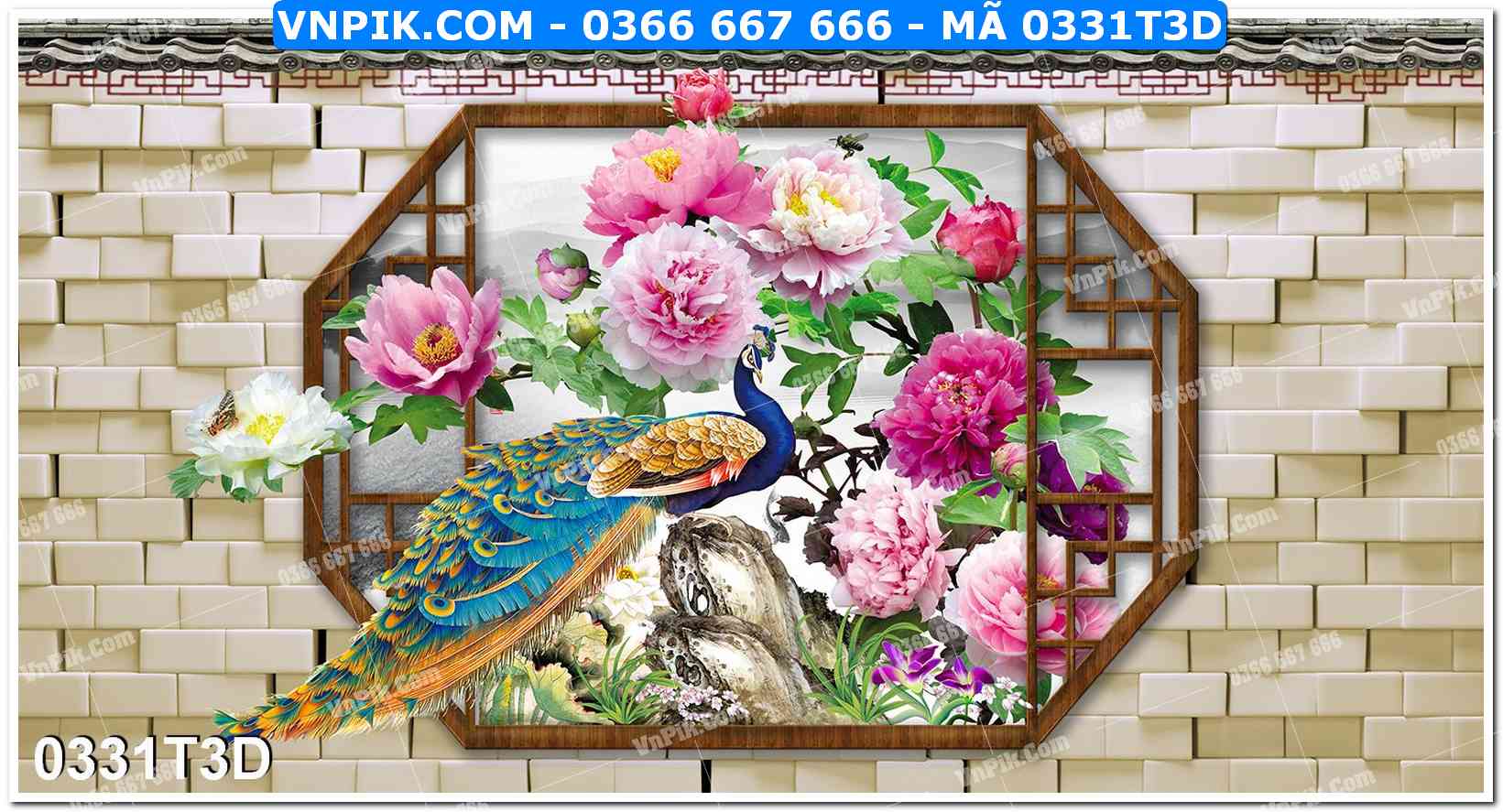 Trah Treo Tường – Tranh 3D Hiện Đại 0331T3D