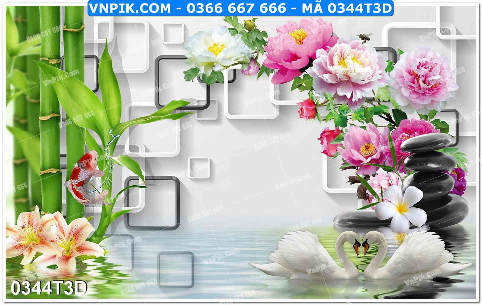 Trah Treo Tường – Tranh 3D Hiện Đại 0344T3D