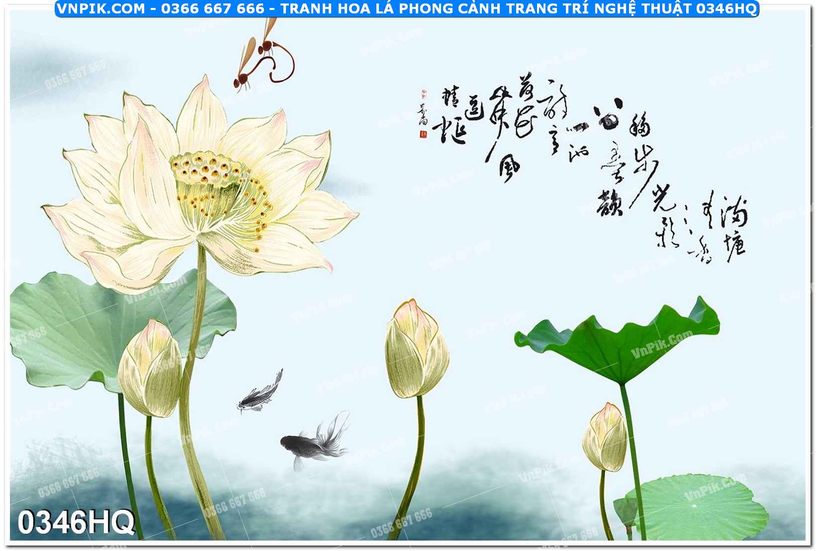 Tranh hoa lá phong cảnh trang trí nghệ thuật 0346HQ