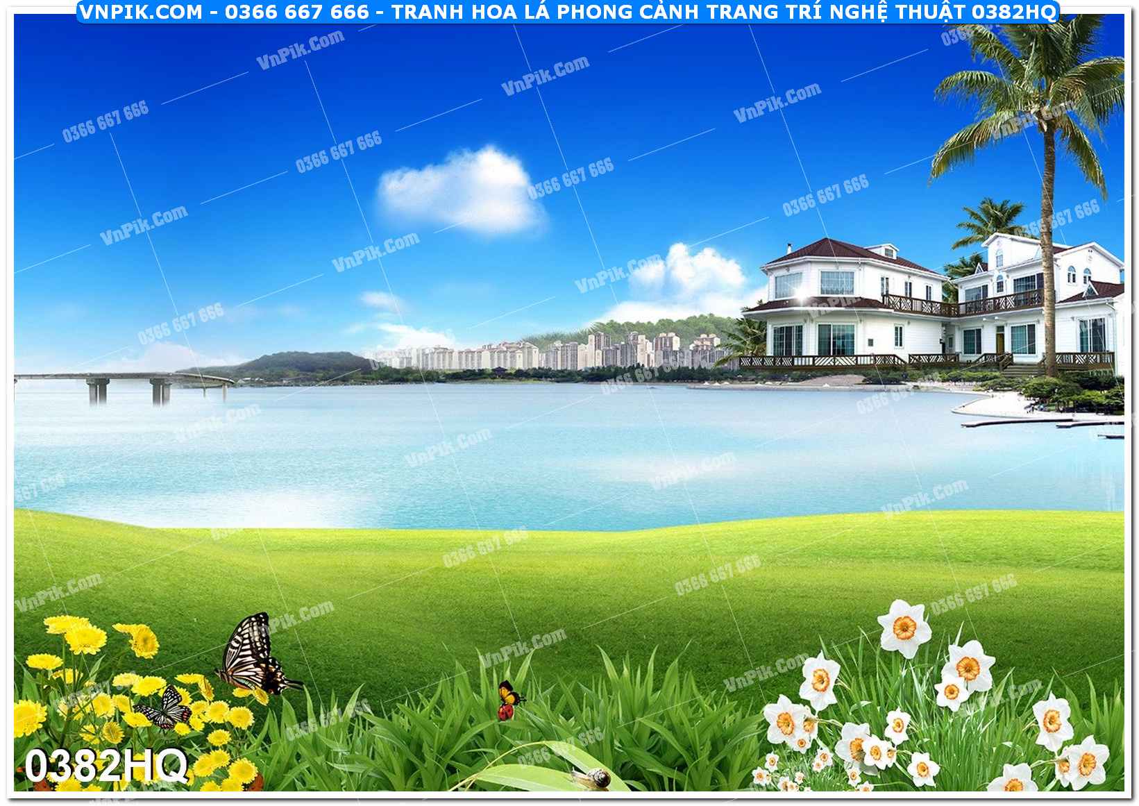 Tranh hoa lá phong cảnh trang trí nghệ thuật 0382HQ
