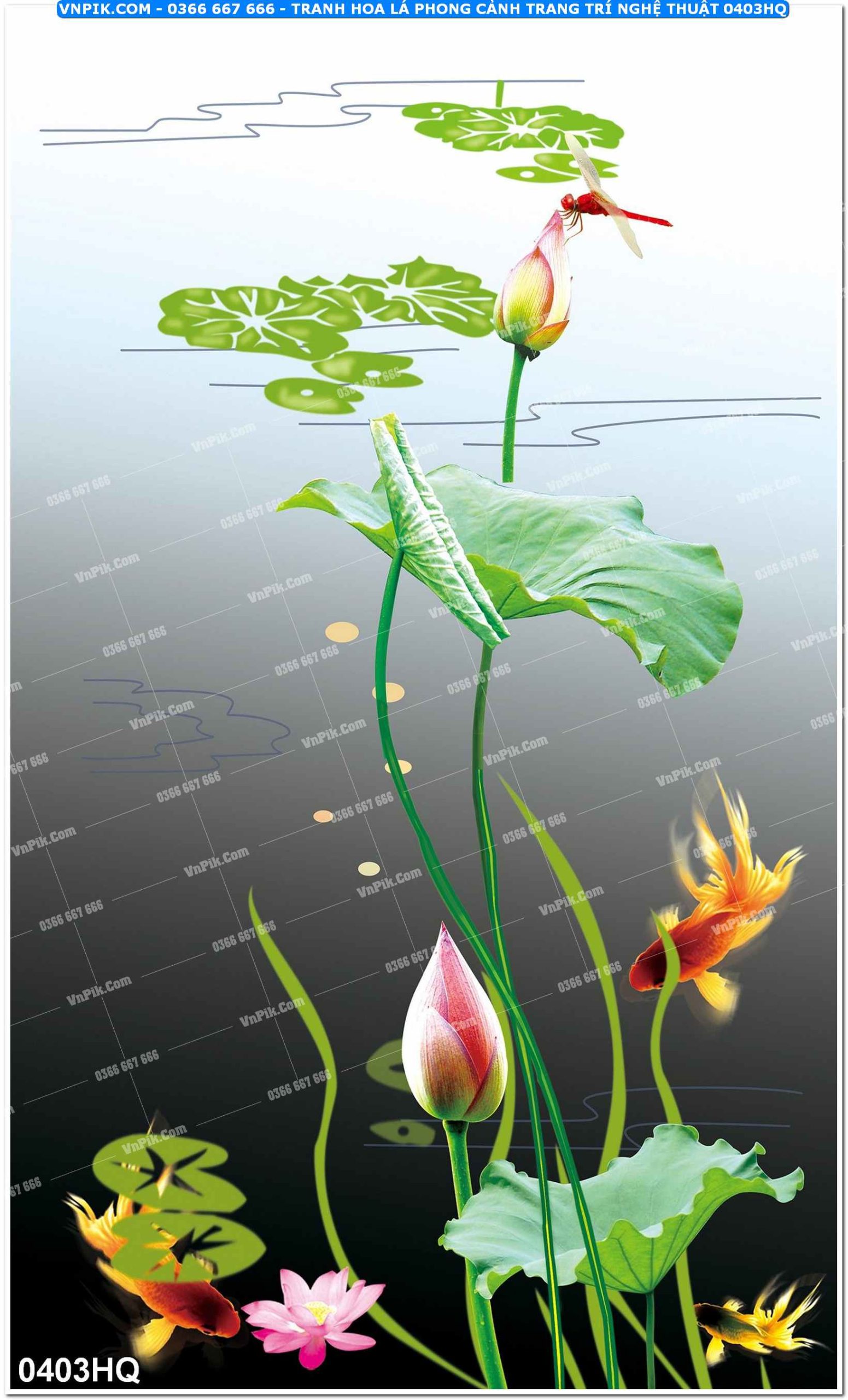 Tranh hoa lá phong cảnh trang trí nghệ thuật 0403HQ