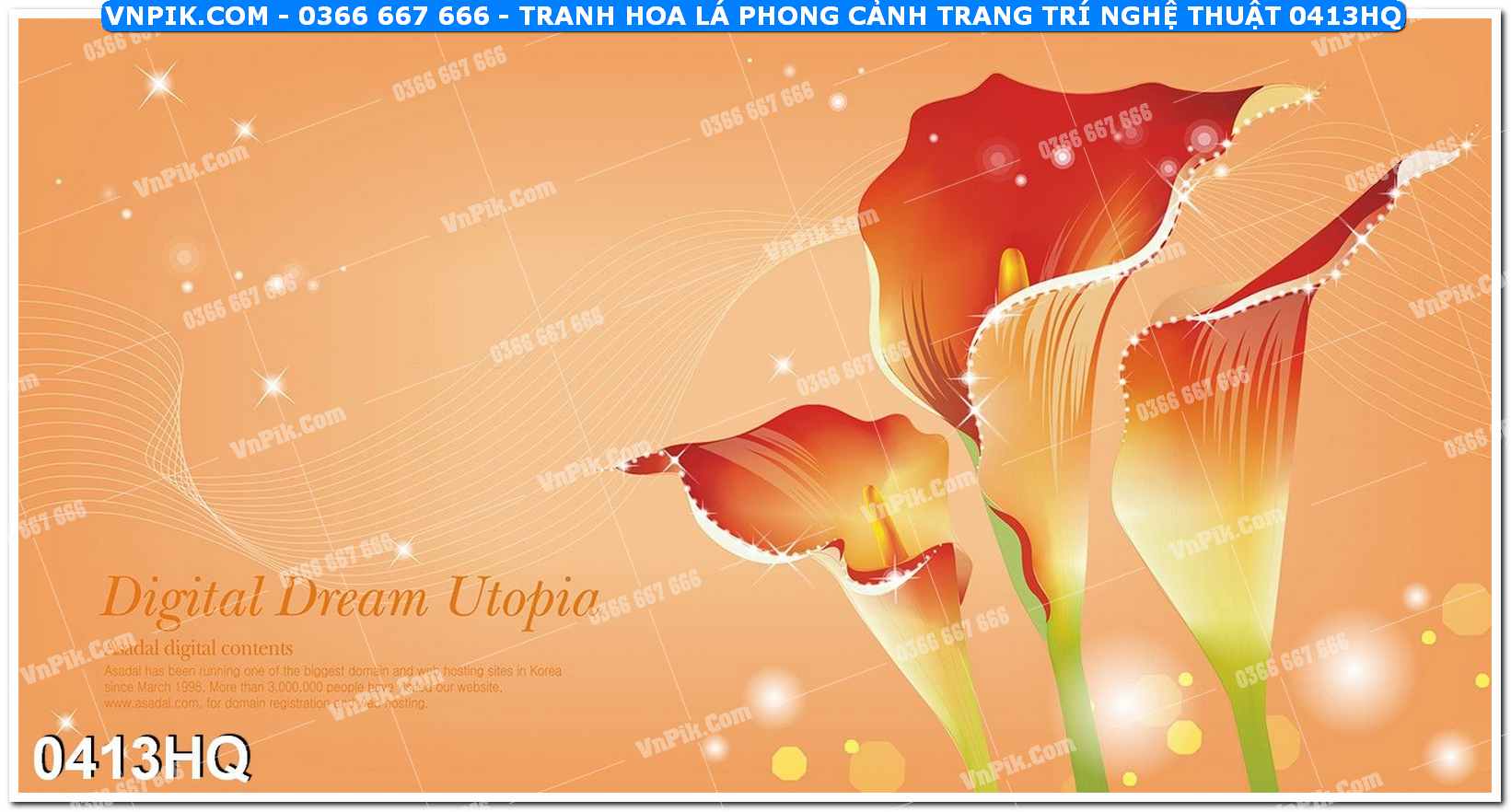 Tranh hoa lá phong cảnh trang trí nghệ thuật 0413HQ