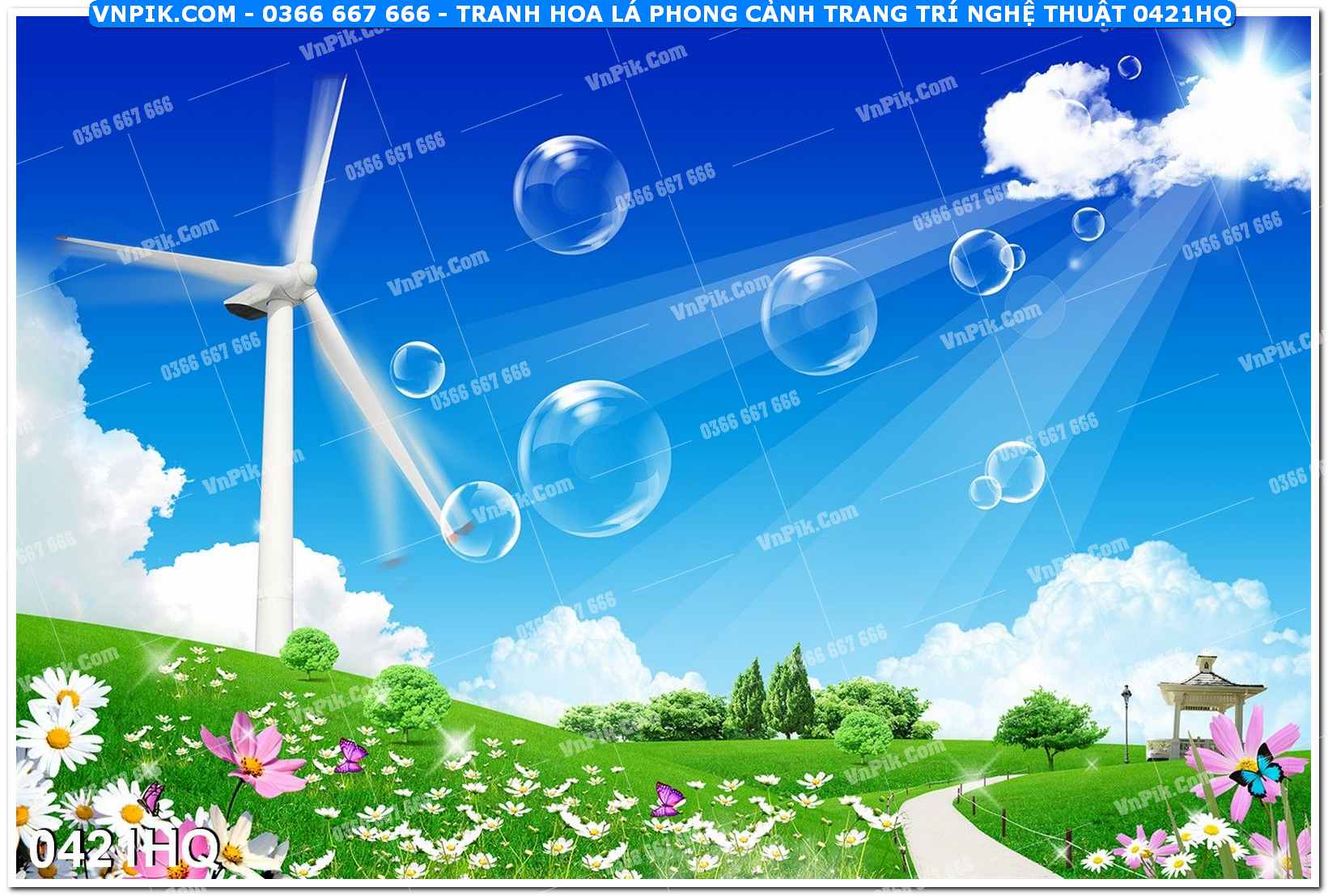 Tranh hoa lá phong cảnh trang trí nghệ thuật 0421HQ
