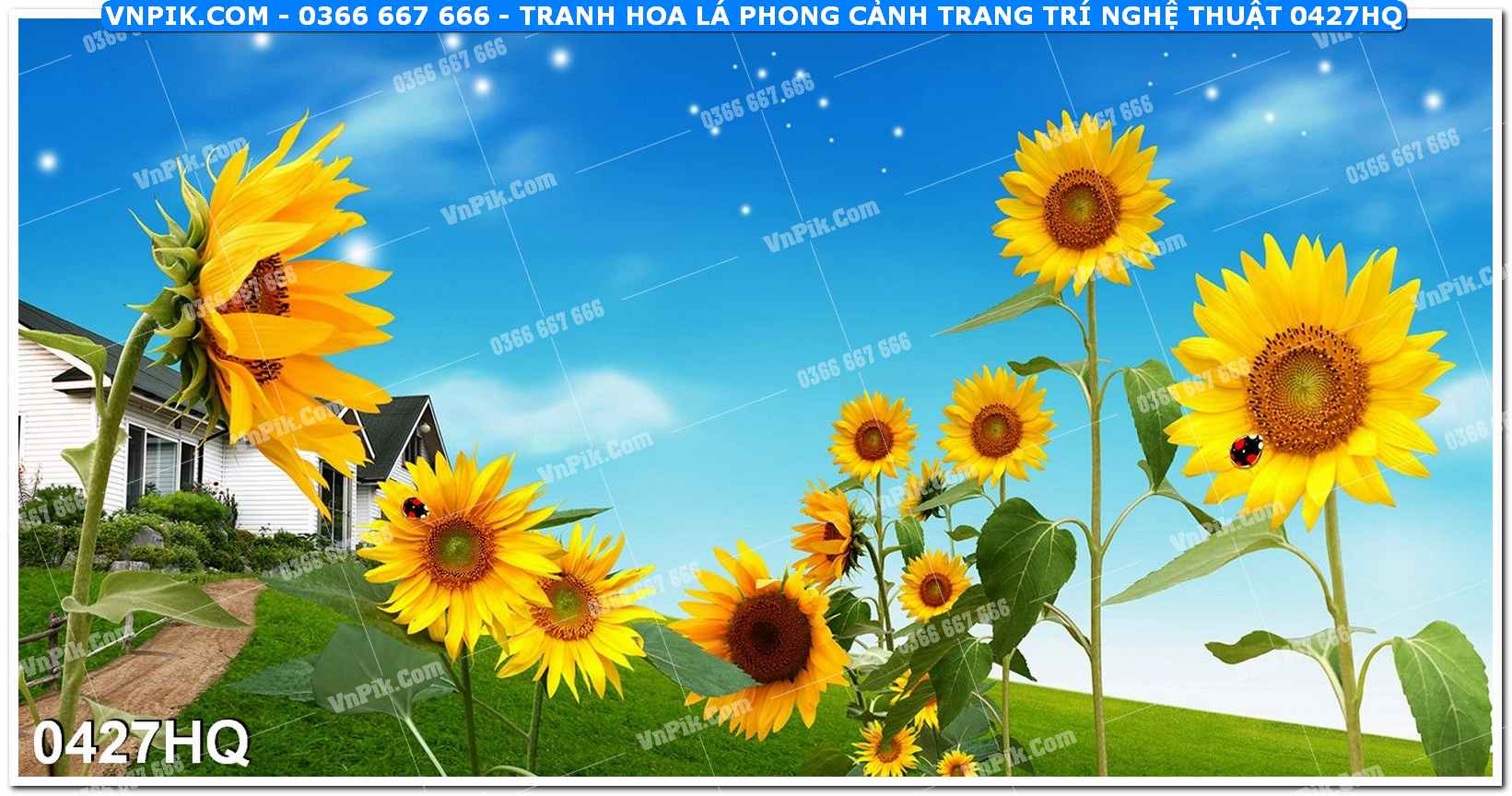 Tranh hoa lá phong cảnh trang trí nghệ thuật 0427HQ