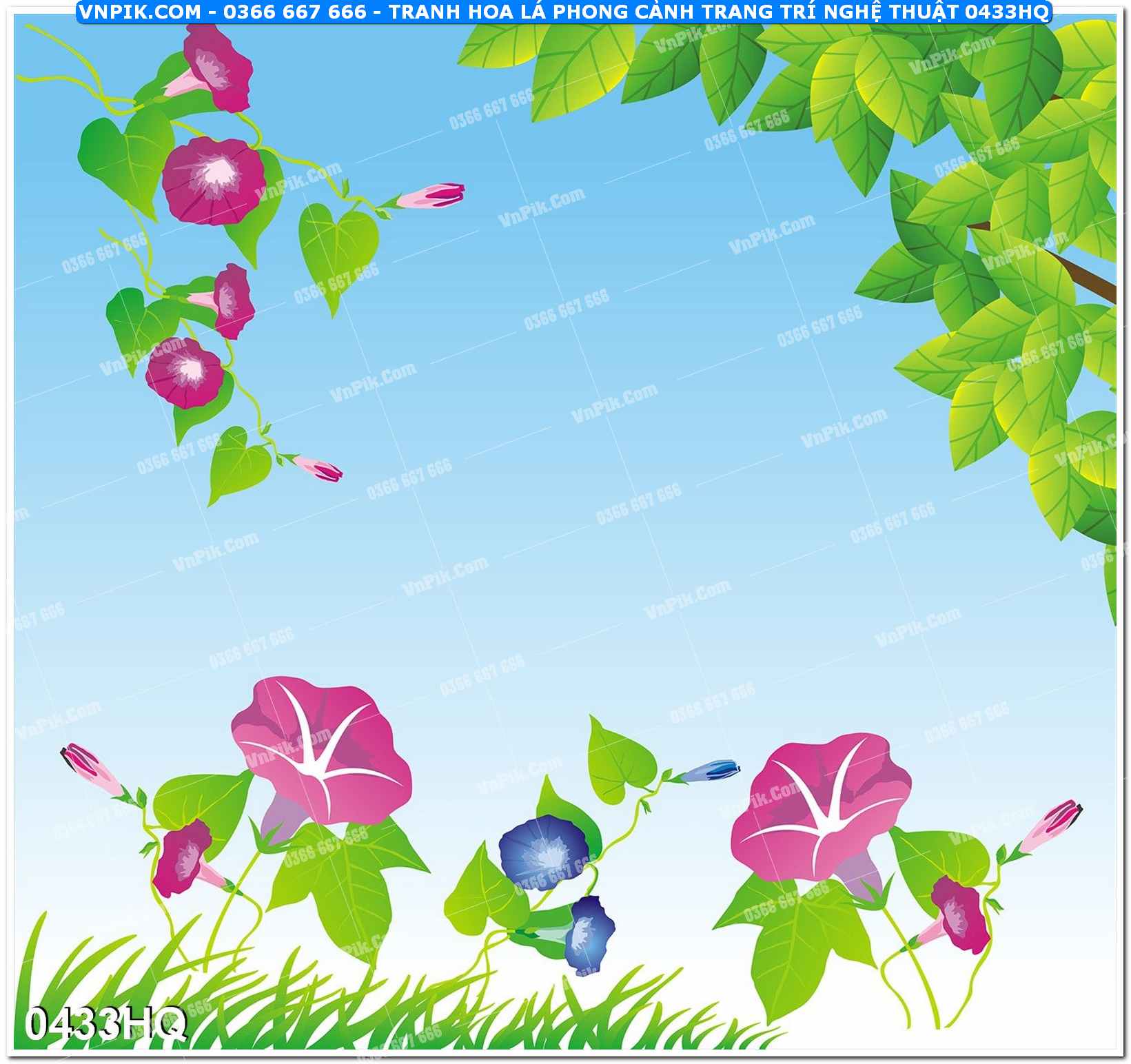 Tranh hoa lá phong cảnh trang trí nghệ thuật 0433HQ