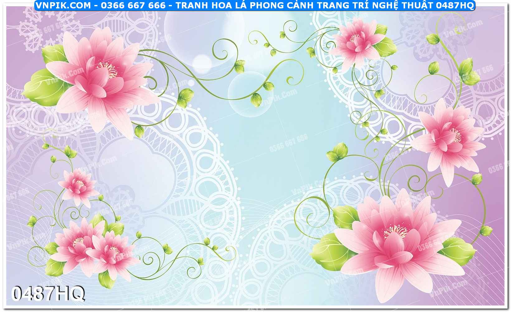 Tranh hoa lá phong cảnh trang trí nghệ thuật 0487HQ