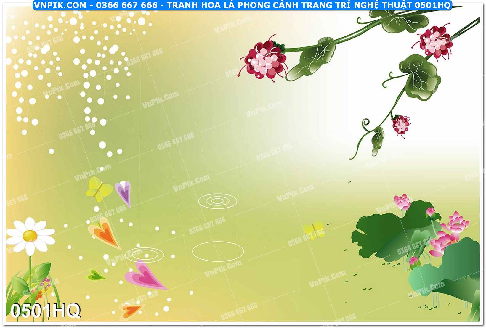 Tranh hoa lá phong cảnh trang trí nghệ thuật 0501HQ
