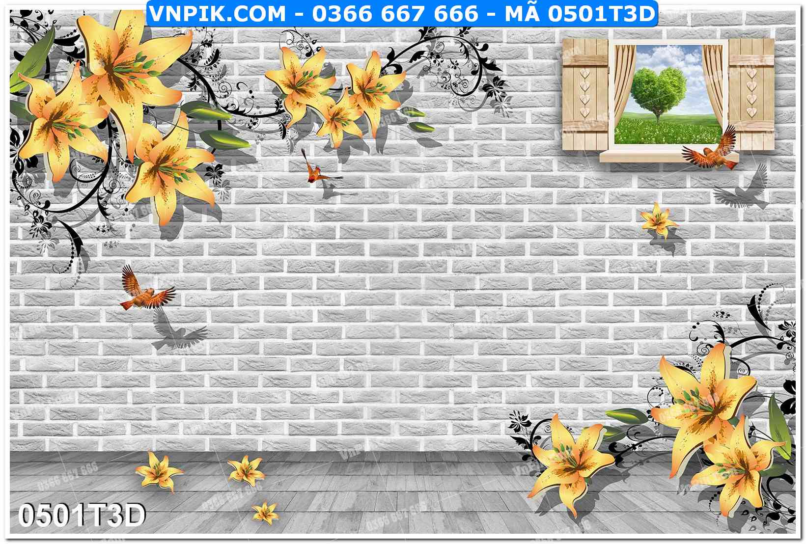 Trah Treo Tường – Tranh 3D Hiện Đại 0501T3D
