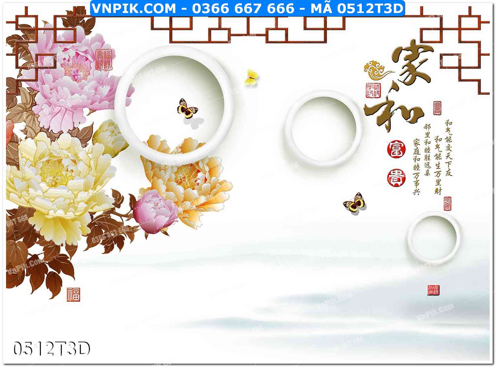 Trah Treo Tường – Tranh 3D Hiện Đại 0512T3D