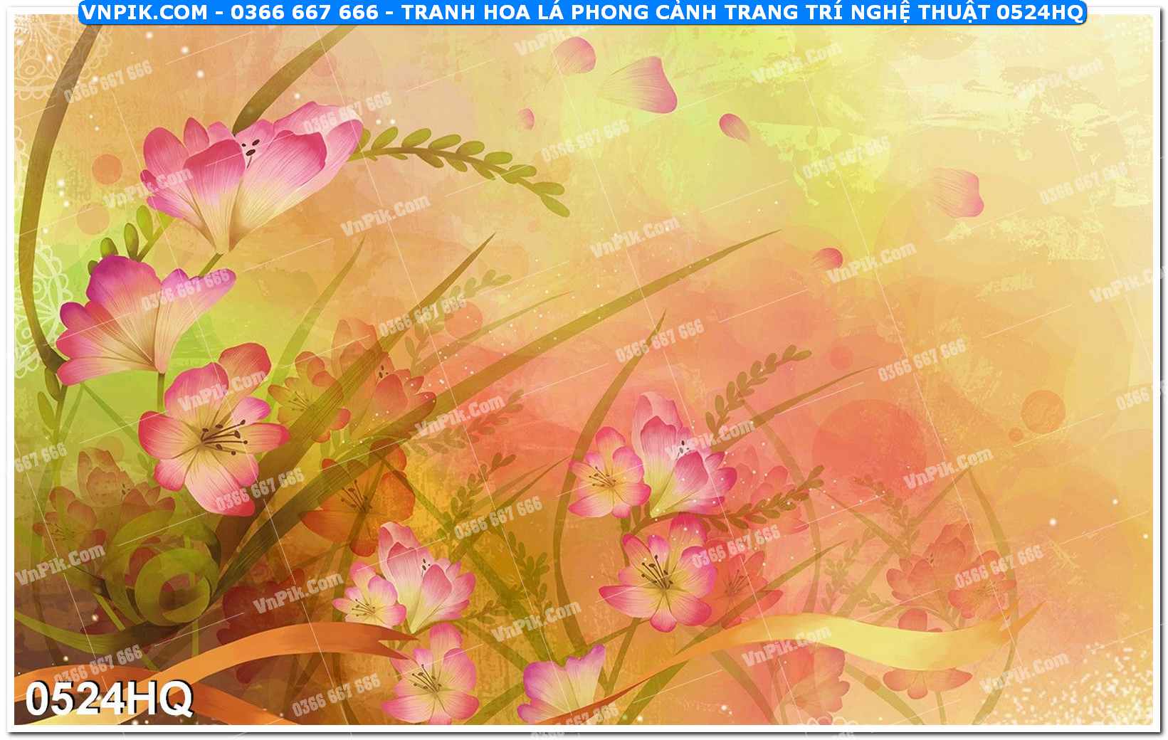 Tranh hoa lá phong cảnh trang trí nghệ thuật 0524HQ